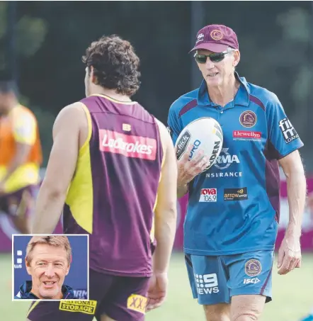  ?? Picture: AAP IMAGE ?? Coach Wayne Bennett is not happy with talk Craig Bellamy (inset) could take his job.