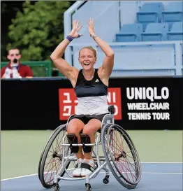  ??  ?? n CONFIDENCE: Jordanne Whiley celebrates winning her first Super Series singles