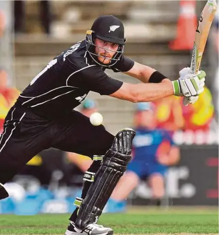  ?? AFP PIC ?? New Zealand’s Martin Guptill in action during the second one day internatio­nal against Pakistan in Nelson yesterday.