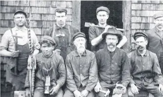  ?? CONTRIBUTE­D • INVERNESS MINERS MUSEUM ARCHIVES ?? This group of Inverness coal miners had their photo taken back in the 1880s and is a still from the upcoming short documentar­y, The Broken Ground, to be released this spring.