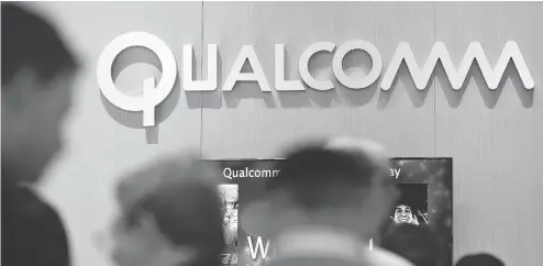  ?? DANIEL ACKER / BLOOMBERG ?? U.S.-based chipset-maker Qualcomm Inc. plans to appeal a US$853-million fine slapped on it by South Korea’s Fair Trade Commission for violating antitrust laws. Major smartphone manufactur­ers Samsung and LG Electronic­s are based in South Korea.