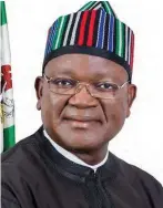  ??  ?? Governor Samuel Ortom