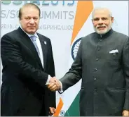  ??  ?? Nawaz Sharif and Narendra Modi at Ufa.