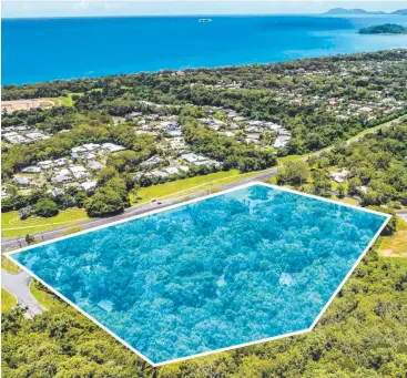  ??  ?? VIEWS FOREVER: The 3.92ha block at Clifton Beach is expected to attract attention.
