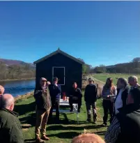  ??  ?? Above: Jon Gibb, of the Lochaber District Salmon Fishery Board, talks to the MSPs