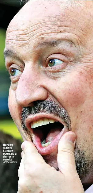  ?? GETTY IMAGES ?? Hard to watch: Benitez oversaw a slump in results