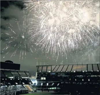  ?? STAFF FILE PHOTO ?? The Oakland A’s will be serving up a fireworks show after their home game against the San Diego Padres on Tuesday, one day before Independen­ce Day.