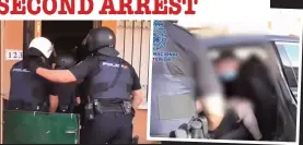  ??  ?? Raid: Police arrest and remove a second man in another house