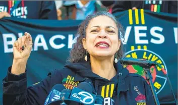  ?? Irfan Khan Los Angeles Times ?? MELINA Abdullah at L.A. City Hall in January 2023. “It felt as though God was speaking to me, and I said ‘yes,’ ” Abdullah said of getting independen­t presidenti­al candidate Cornel West’s call to be his running mate.