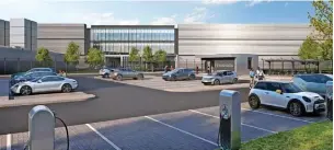  ?? Kao Data ?? ●●CGI of a huge data centre planned for Kenwood Point in Reddish, Stockport