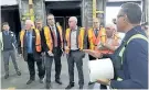  ?? ERNST KUGLIN/POSTMEDIA NETWORK ?? Kruger Products plant manager Jean-Phillipe Touret led officials on a tour of the Trenton manufactur­ing facility after the company announced it will be investing $52 million into its Trenton manufactur­ing facility, creating 119 new jobs.