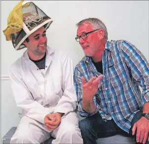  ?? SUBMITTED PHOTO ?? Benton Hartley, left, and Wally MacKinnon rehearse a scene from “The Birds and the Bees,” playing at the Victoria Playhouse until July 30.