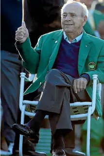  ??  ?? Golf legend Arnold Palmer pictured at the Masters in April, 2016.