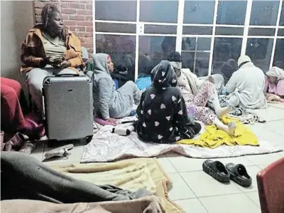  ?? / SUPPLIED. ?? A group of Enhlazeni FET college students are squatting on campus after being evicted by their landlord for failing to pay their monthly rent.