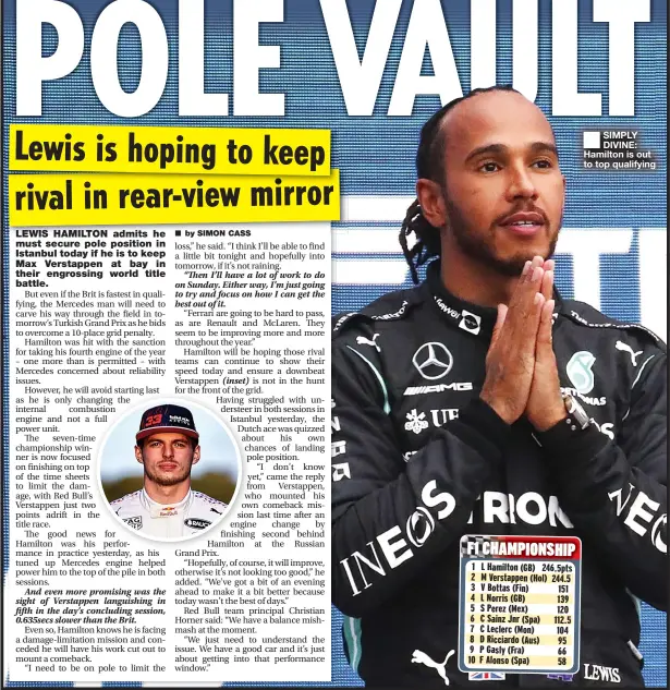  ?? ?? SIMPLY DIVINE: Hamilton is out to top qualifying