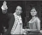  ?? Disney ?? Lin-Manuel Miranda and Phillipa Soo star in the film version of “Hamilton.”