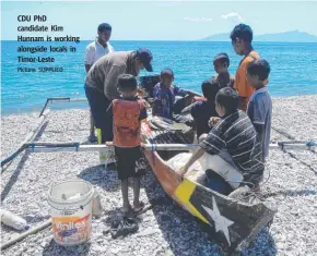  ?? Picture: SUPPLIED ?? CDU PhD candidate Kim Hunnam is working alongside locals in Timor-Leste