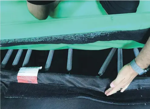  ??  ?? A three-year-old boy fell through a gap between springs while playing at Extreme Air Park, a Richmond trampoline park where a man died in January. The boy’s mother is calling on the government to take action.