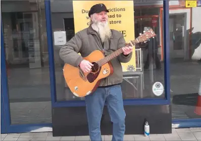  ??  ?? Pete, aka ‘The Yeti’ performing in Wexford town.