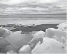  ?? ?? Ice shoves and open water were visible Friday on the Lake Winnebago shore at Calumet County Park.