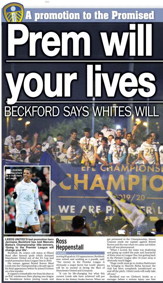  ??  ?? LEGEND: Beckford is a cult hero at Leeds