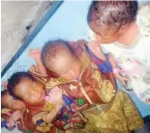  ??  ?? One of the sets of Sokoto quadruplet­s