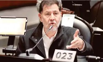  ?? CORTESÍA: TW @DIPUTADOSP­TMX ?? Noroña, en sesión
PRESIDENTE DE LA CÁMARA DE DIPUTADOS