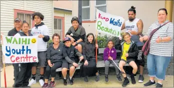  ??  ?? A team from the Waihi Youth Centre joined the clean-up last Sunday.