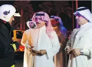  ?? BAHRAIN NEWS AGENCY ?? Bahrain Interior Minister Sheikh Rashid bin Abdullah Al Khalifa, centre, said Saturday night’s pipeline blast was a terrorist act directed by Iran.