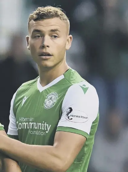  ??  ?? 2 Ryan Porteous, right, with his fellow Hibs defender Steven Whittaker after coming on as a substitute in Tuesday night’s pre-season friendly match against Newcastle United.