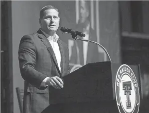  ?? MARK ROGERS/ A- J MEDIA FILE PHOTO ?? Texas Tech athletic director Kirby Hocutt apologized to members of the women’s basketball team Friday for the abusive culture within the program the past two years.