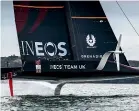  ??  ?? British America’s Cup syndicate Team UK test their first AC75.
