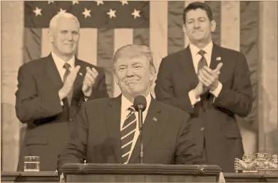  ?? Foto: ap ?? Experto en mercadotec­nia, Trump adaptó su discurso al que exige una arena política como es el Congreso.