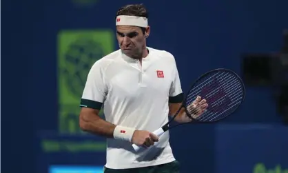  ??  ?? Roger Federer exited in three sets but said: ‘I’m happy I am back on the tour.’ Photograph: Mohamed Farag/Getty Images