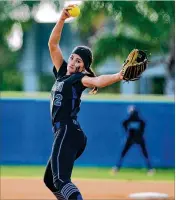  ??  ?? Senior Daniella Farley kept Bartow scoreless until the seventh inning, working out of jams in the third and fifth innings. She is 14-0 this season.