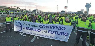  ?? EFE ?? Imagen de la huelga de los trabajador­es de Acerinox.