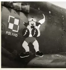  ??  ?? Above: The “Boxing Bulldog”” emblem on Spitfire Mk XVI TD240 in April 1945. (Photo P. Sikora archive)