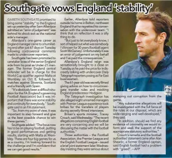  ??  ?? is expected to make an approach for Arsenal manager Arsene Wenger, 66, with a view to him becoming the new England boss.
Middlesbro­ugh manager Gareth Southgate, 46, wants to be the next permanent England boss and is viewing his four matches in...