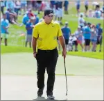  ?? CHRIS PEDOTA/THE RECORD VIA AP ?? Patrick Reed approaches the fourth green during the Northern Trust golf tournament Saturday at Liberty National Golf Course in Jersey City, N.J.