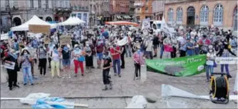  ??  ?? Les militants de l’Associatio­n Nature Comminges étaient au nombre des manifestan­ts ce samedi 4 juillet devant la préfecture de Région à Toulouse.