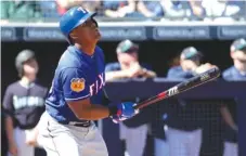  ??  ?? Rangers slugger Adrian Beltre (. 300, 32 HRs, 104 RBI in 2016) has tightness in his right calf and will start the season on the disabled list.
| AP