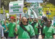  ?? Robert Gauthier Los Angeles Times ?? A WALKOUT at UCLA in May. UC health workers are planning to strike over salary and other issues.