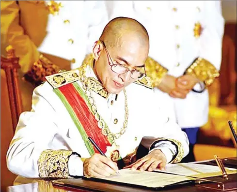  ?? ROYAL DU CAMBODGE ?? King Norodom Sihamoni. The decree clarifies the role of the council to make sure draft laws don’t contradict other laws.