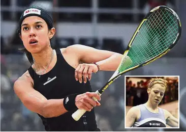  ??  ?? From one champion to another: Former world No. 1 Vanessa Atkinson (inset) believes Malaysian squash queen Nicol David still has a lot to offer at the highest level – provided she makes some changes to her game.