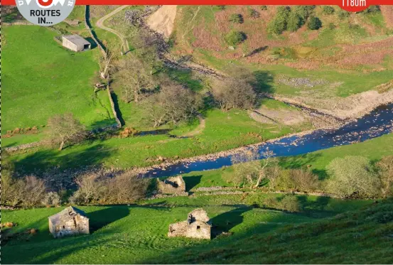  ??  ?? ROUTES IN... It’s a long way down into the Upper Swaledale valley.