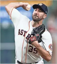  ?? TROY TAORMINA/USA TODAY SPORTS ?? Astros pitcher Justin Verlander, 35, could reach a win total in the 240s with a few more strong seasons.
