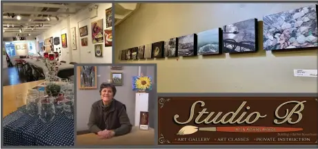  ?? SUBMITTED PHOTO ?? The Berks-Mont Business Associatio­n has launched a video project to help maintain connection­s during the coronaviru­s pandemic. “2-Minute Tours” launched this week, giving viewers a peek at area businesses and nonprofits. This photo shows Studio B Art Gallery in Boyertown and Judy Stahl from Studio B.