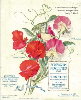  ??  ?? A 20th-century catalogue by sweet pea specialist Henry Eckford