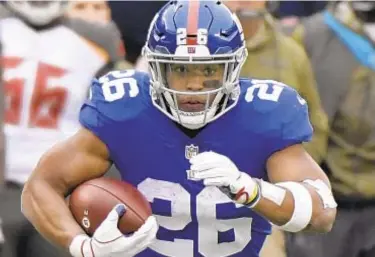  ?? PHOTO BY AP ?? Saquon Barkley has put on a dazzling show in his rookie season.