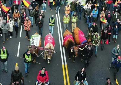  ?? ENRIQUE CIDONCHA ?? Manifestac­ión del mundo rural este pasado domingo en Madrid